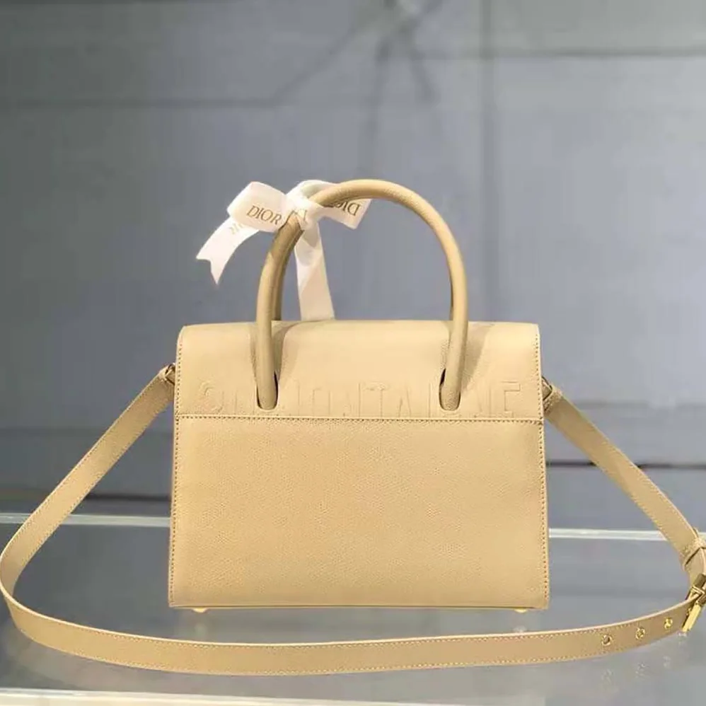 Dior Medium ST Honore Tote Latte Grained Calfskin for Women in Sandy