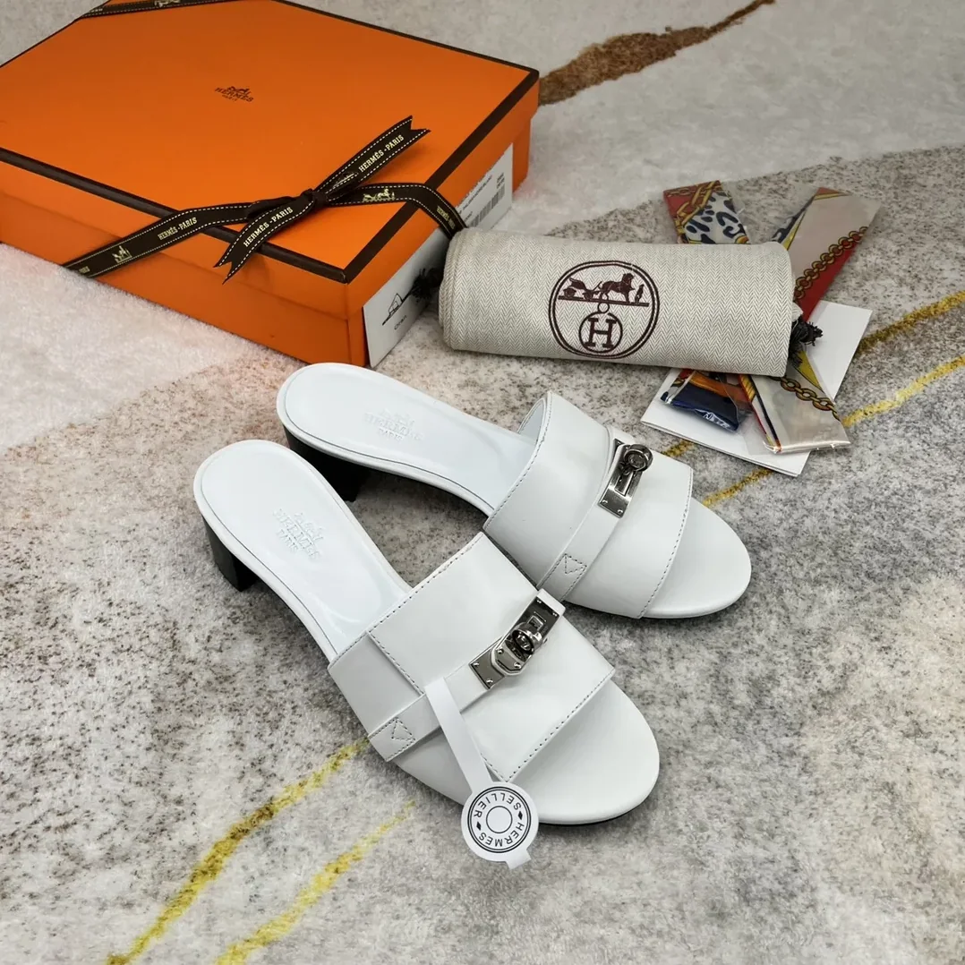 Hermes Gigi 50 Sandal White