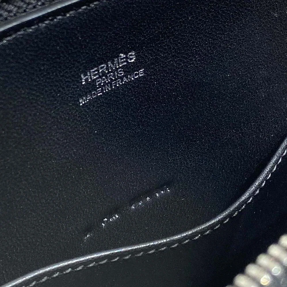 Hermes Bolide 1923 Bag in Epsom Calfskin for Unisex in Black/Silver Hermes Bolide 1923 Bag in Epsom Calfskin for Unisex in Black/Silver