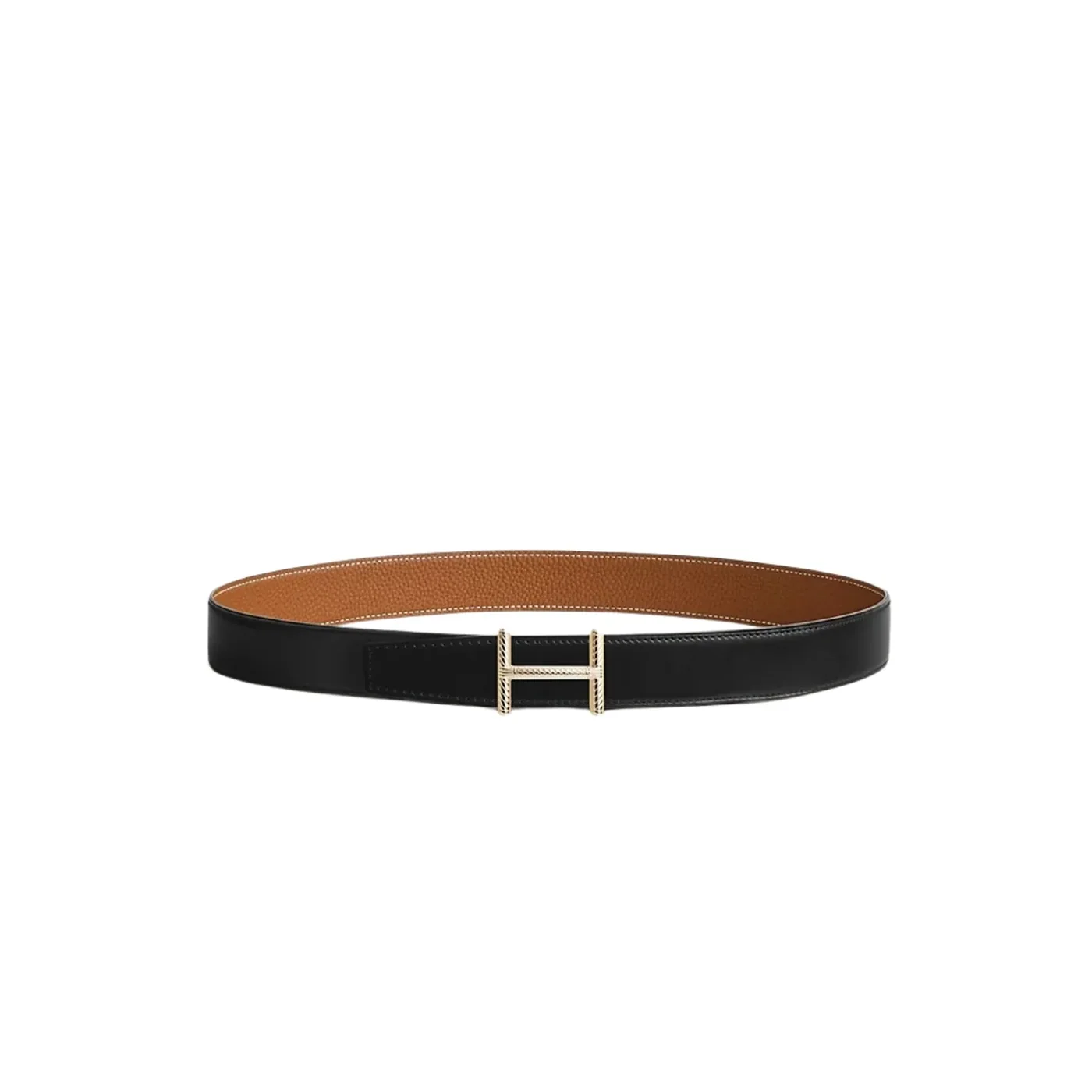 Hermes Hisseo Belt Buckle And Reversible Leather Strap Noir in Brown