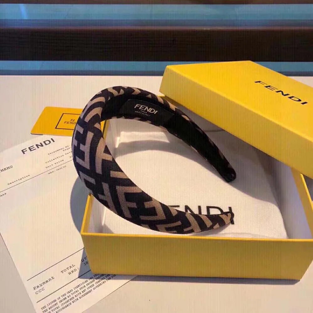 Fendi Headband in Brown Wool Cashmere and Silk for Women Fendi Headband in Brown Wool Cashmere and Silk for Women