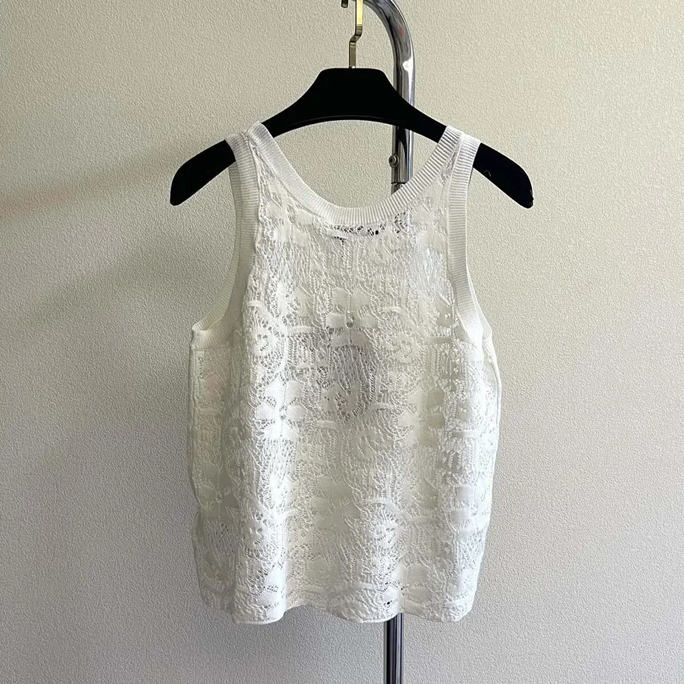 Dior Twinset Ecru Mohair and Alpaca Blend Lace for Women Dior Twinset Ecru Mohair and Alpaca Blend Lace for Women
