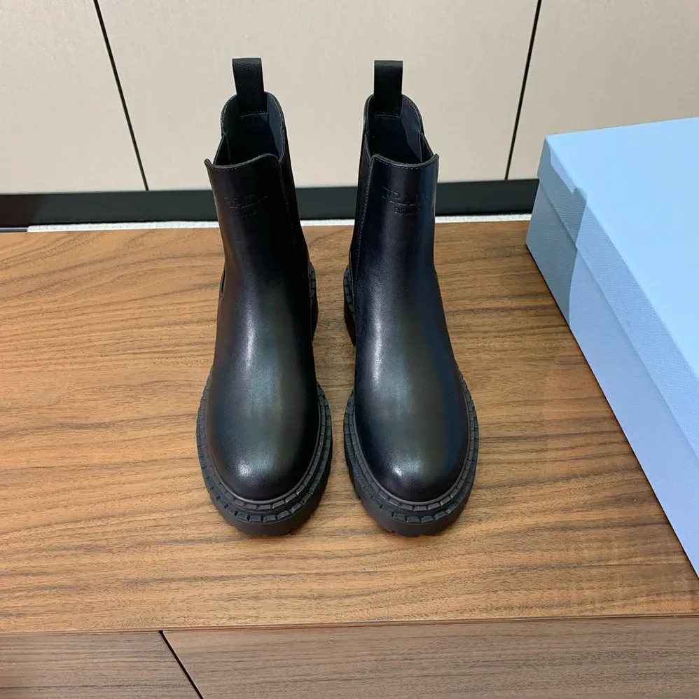 Prada Leather Chelsea Boots for Men in Black Prada Leather Chelsea Boots for Men in Black
