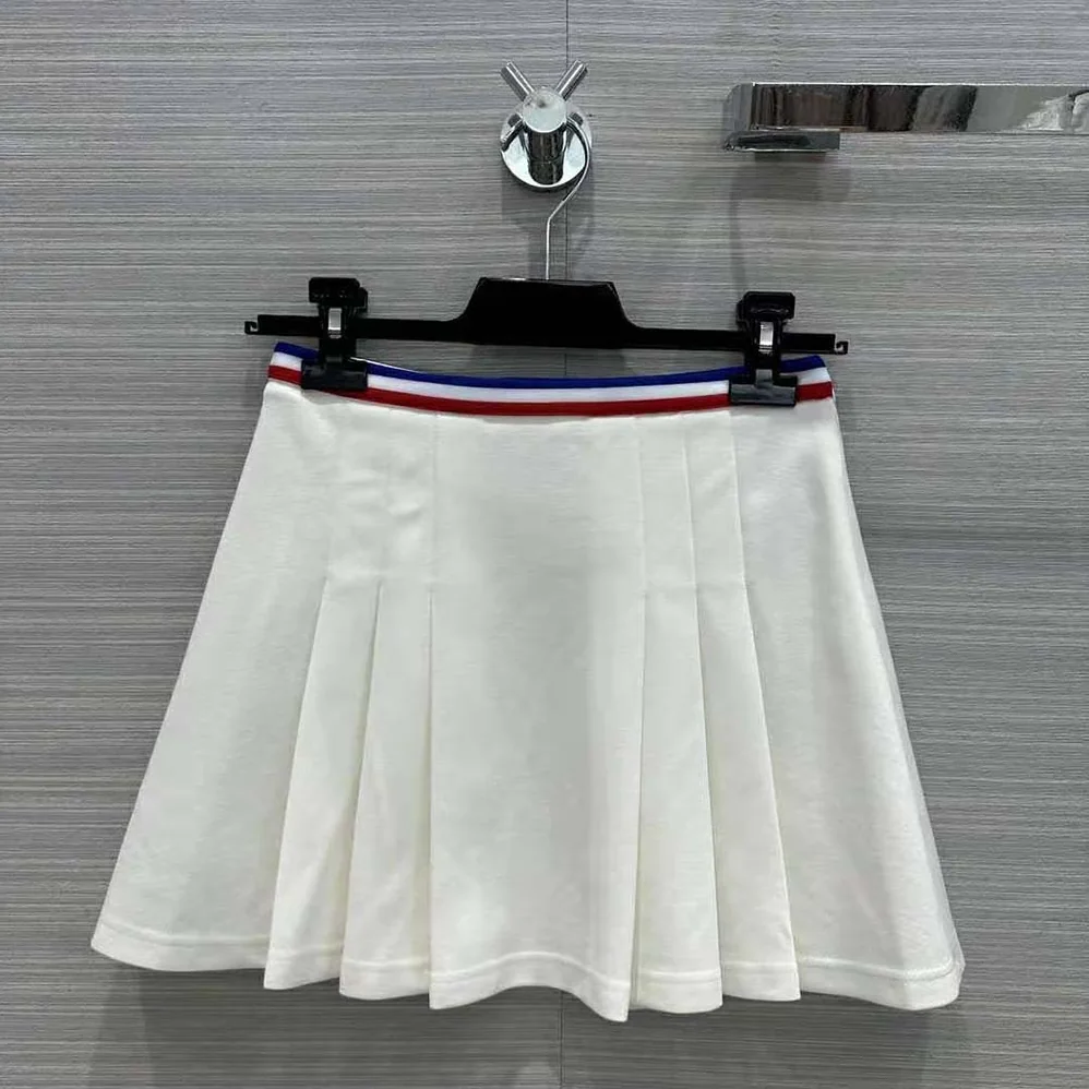 Celine Short Pleated Skirt in Cotton Piqué for Women