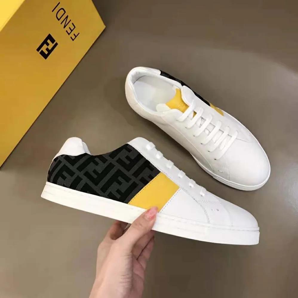 Fendi Sneakers White Leather Low for Men in Tops