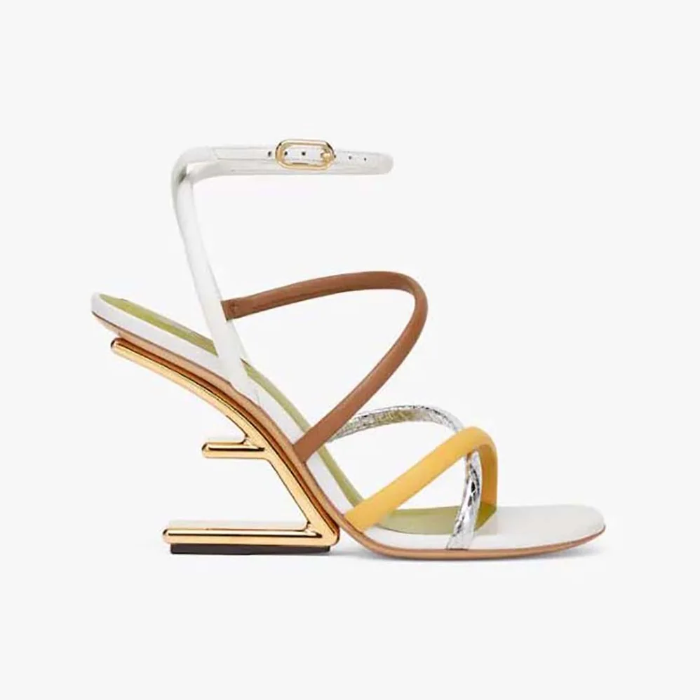 Fendi First White Nappa Leather High for Women in Heeled Sandals