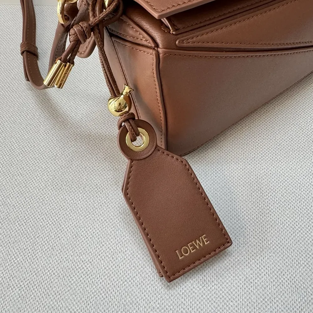 Loewe Small Featherlight Puzzle Bag in Nappa Lambskin for Unisex in Brown