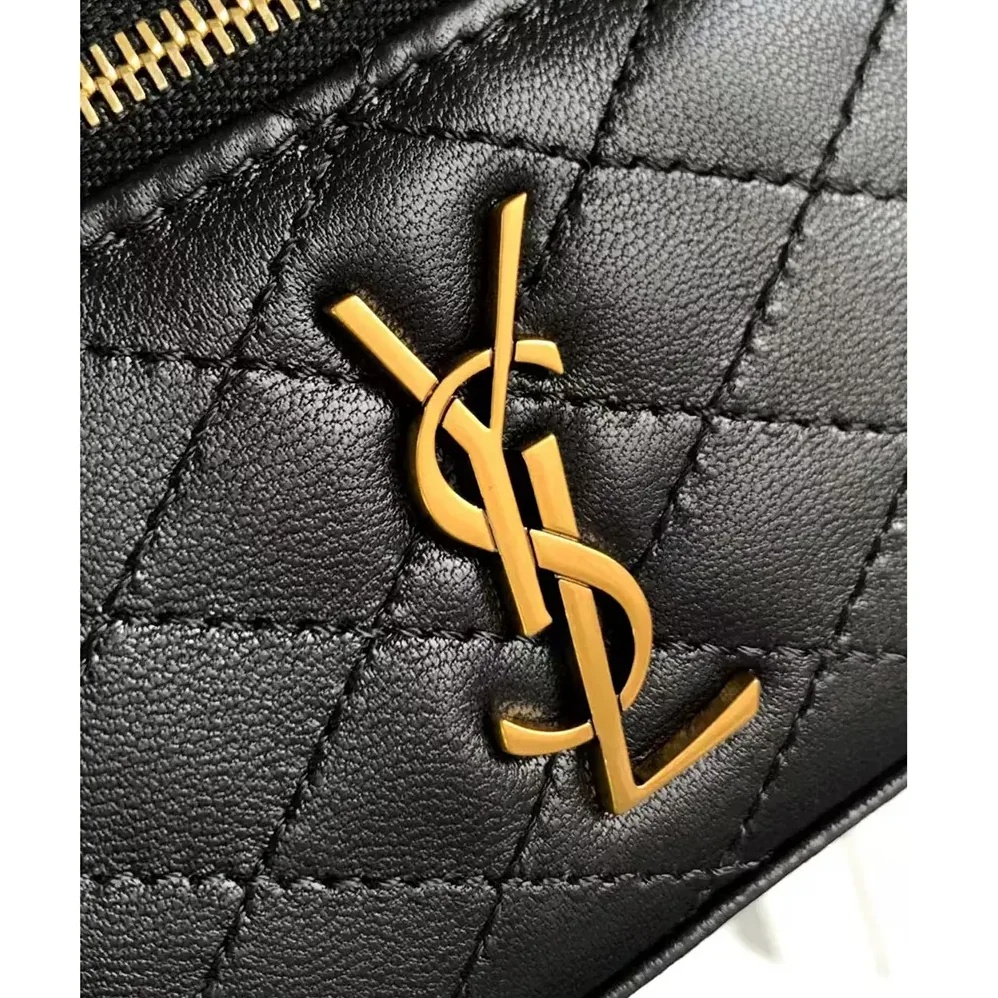 Saint Laurent YSL Gaby Vanity Bag in Lambskin for Women in Black