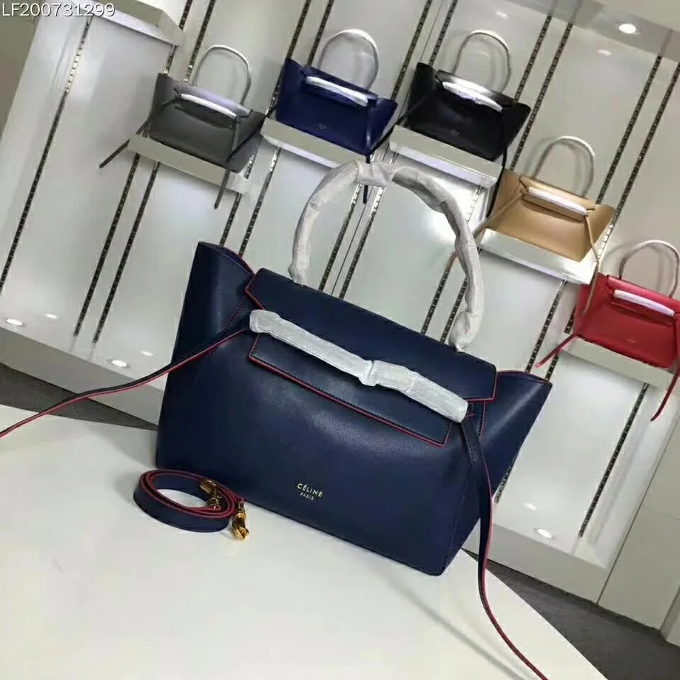 Celine Small Belt Bag in Smooth Calfskin Leather in Navy Blue