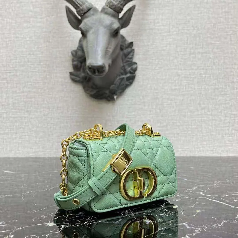 Dior Micro Dior Caro Bag Cloud Blue Supple Cannage Calfskin for Women