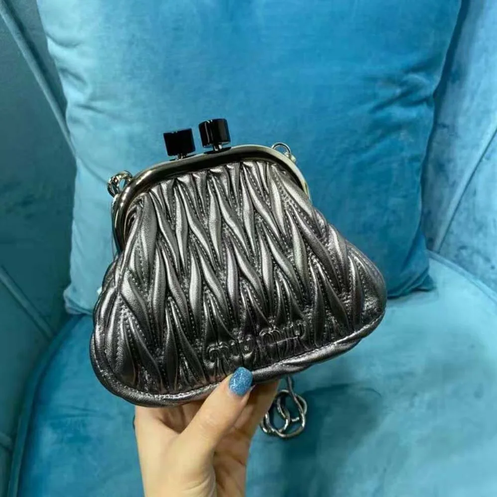 Miu Miu Miu Belle Nappa Leather Mini-Bag for Women in Silver