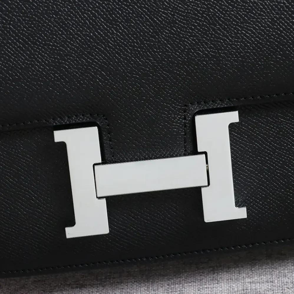 Hermes Constance 18 Bag Epsom Leather for Women in Black/Silver