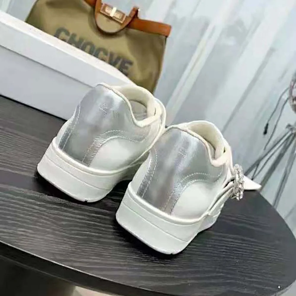 Jimmy Choo Osaka Lace up White Calf Leather and Silver Metallic Nappa Low Top Trainers for Women Jimmy Choo Osaka Lace up White Calf Leather and Silver Metallic Nappa Low Top Trainers for Women