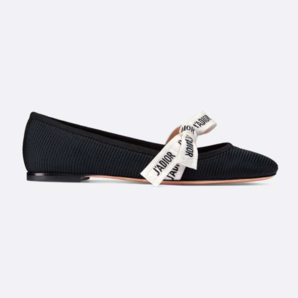 Dior Miss J'adior Ballet Flat in Technical Canvas for Women in Black Dior Miss J'adior Ballet Flat in Technical Canvas for Women in Black
