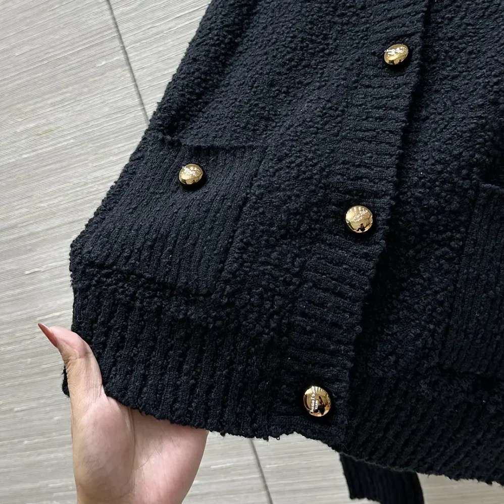 Dior Twinset Black Cotton and Wool for Women in Blend Knit