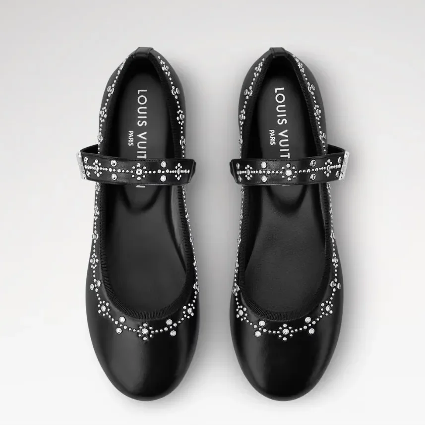 Louis Vuitton Romy Flat Ballerina Black 1AIBWJ Louis Vuitton Romy Flat Ballerina Black 1AIBWJ