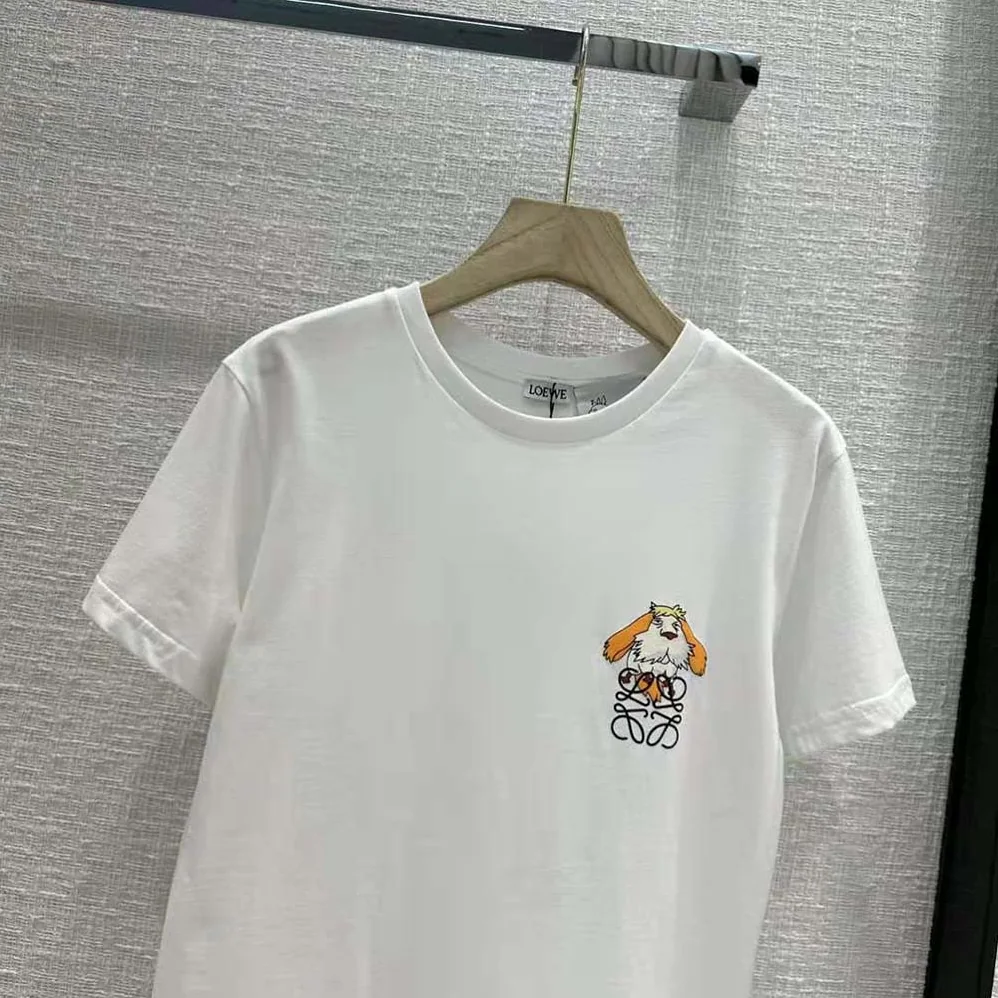 Loewe Heen Anagram T-shirt in Cotton for Women in White Loewe Heen Anagram T-shirt in Cotton for Women in White