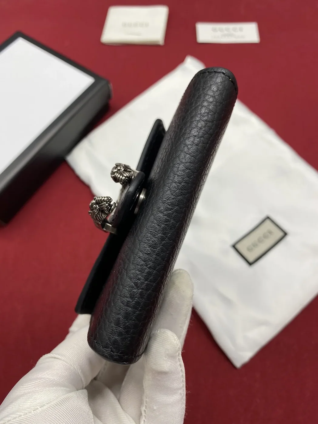 Gucci Dionysus Chain Super Mini Wallet in Black Palladium Hardware Gucci Dionysus Chain Super Mini Wallet in Black Palladium Hardware
