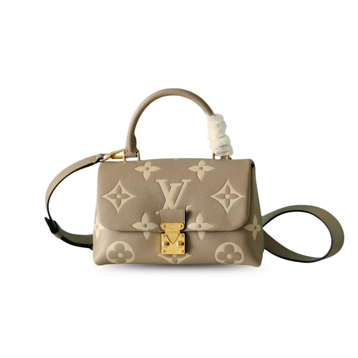 Louis Vuitton Madeleine BB Monogram Empreinte Dove Gray in Creme Beige