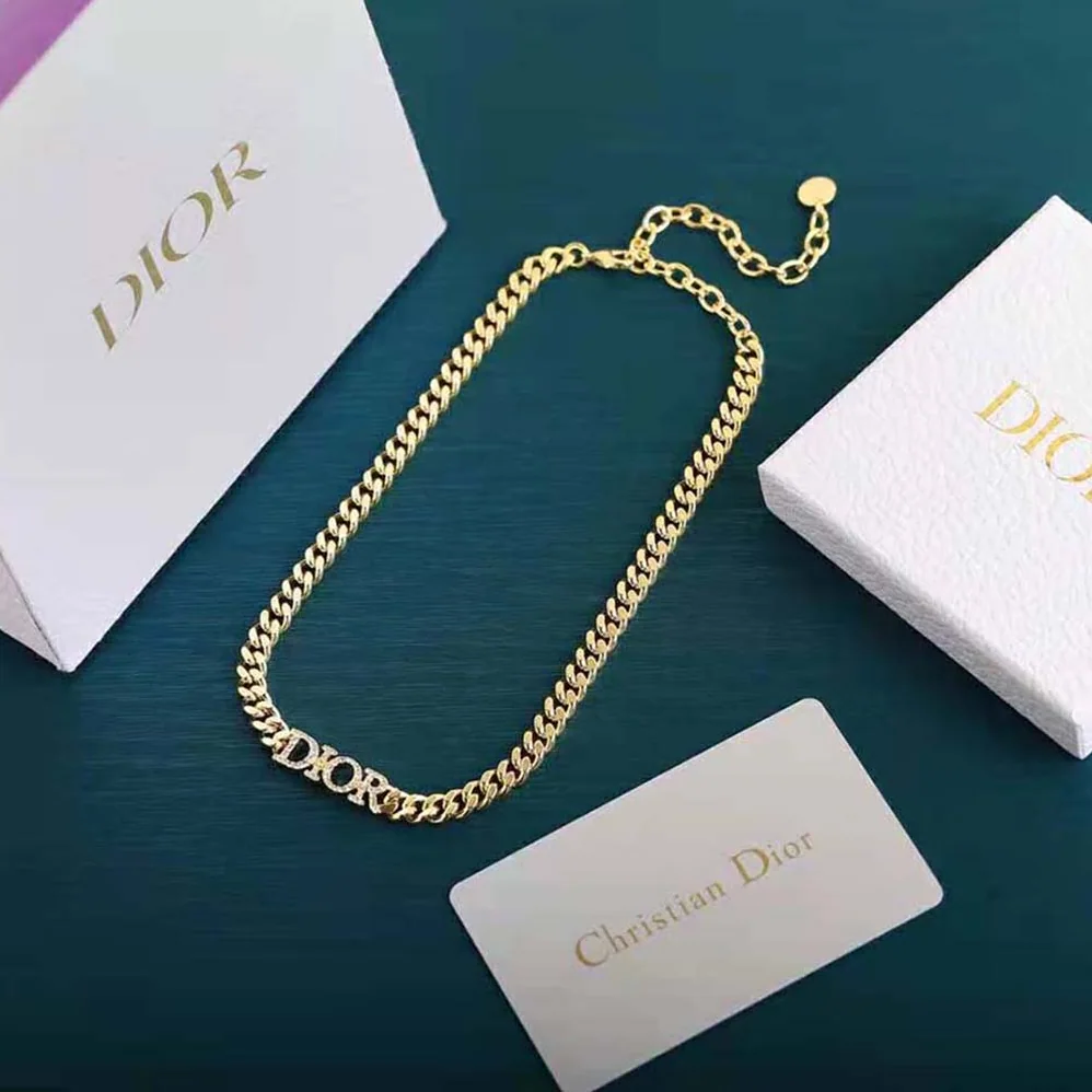 Dior Dio(r)evolution Choker Gold-Finish Metal and White Crystals for Women