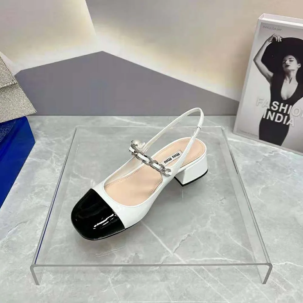 Miu Miu Patent Leather Pumps in 35mm Heel Height for Women in White Miu Miu Patent Leather Pumps in 35mm Heel Height for Women in White