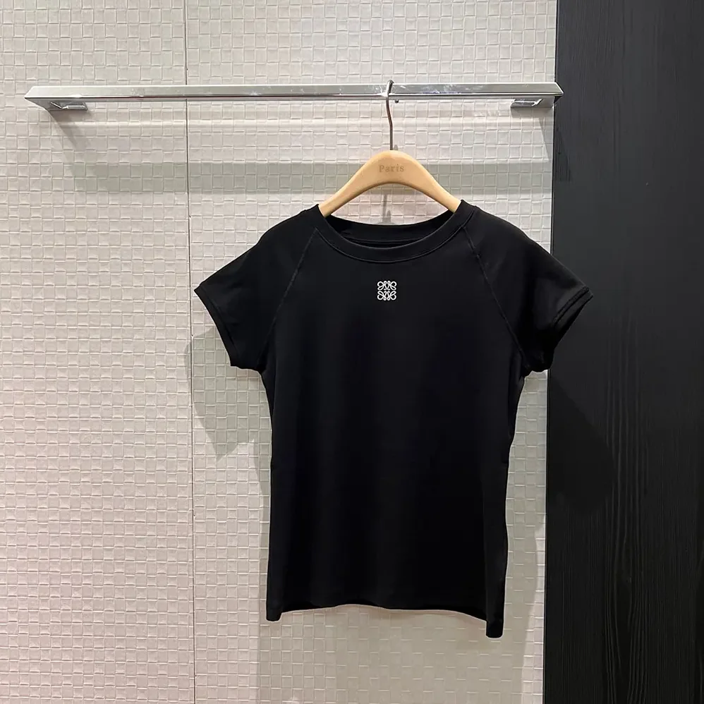 Loewe Small Fit T-Shirt in Cotton Blend for Women in Black Loewe Small Fit T-Shirt in Cotton Blend for Women in Black