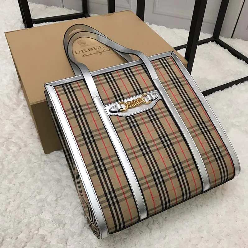 Burberry The Small 1983 Check Link Tote Bag for Unisex