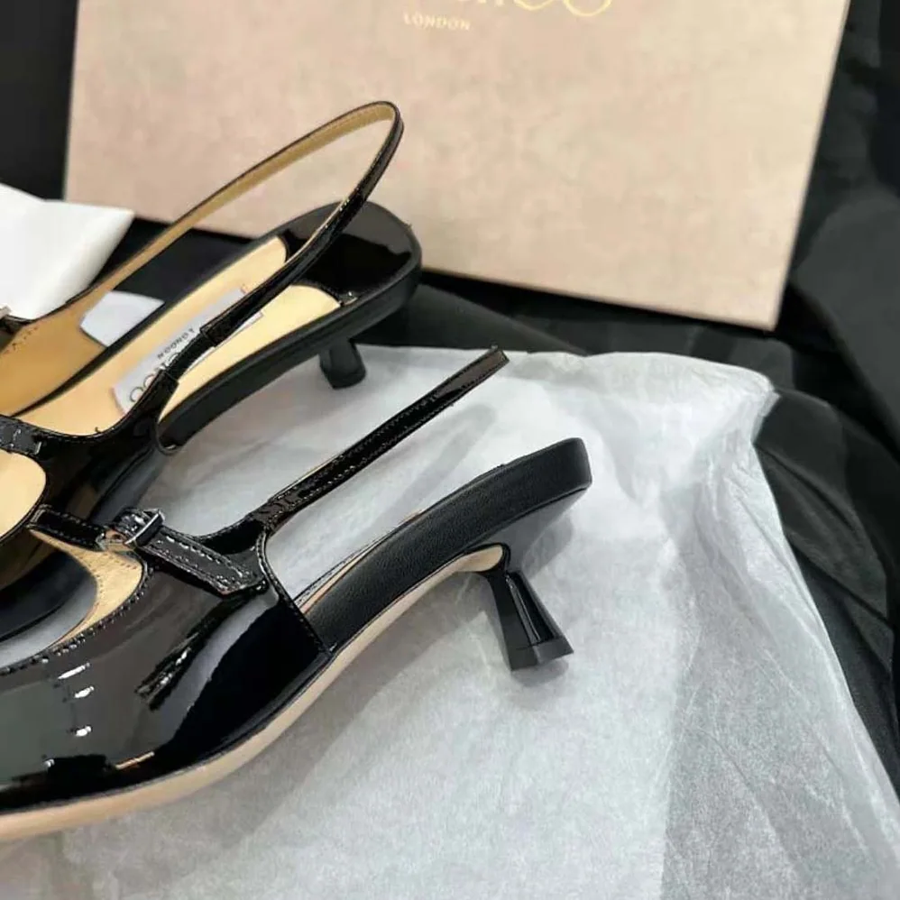 Jimmy Choo Didi 45 Black Patent Leather Pointed Pumps for Women