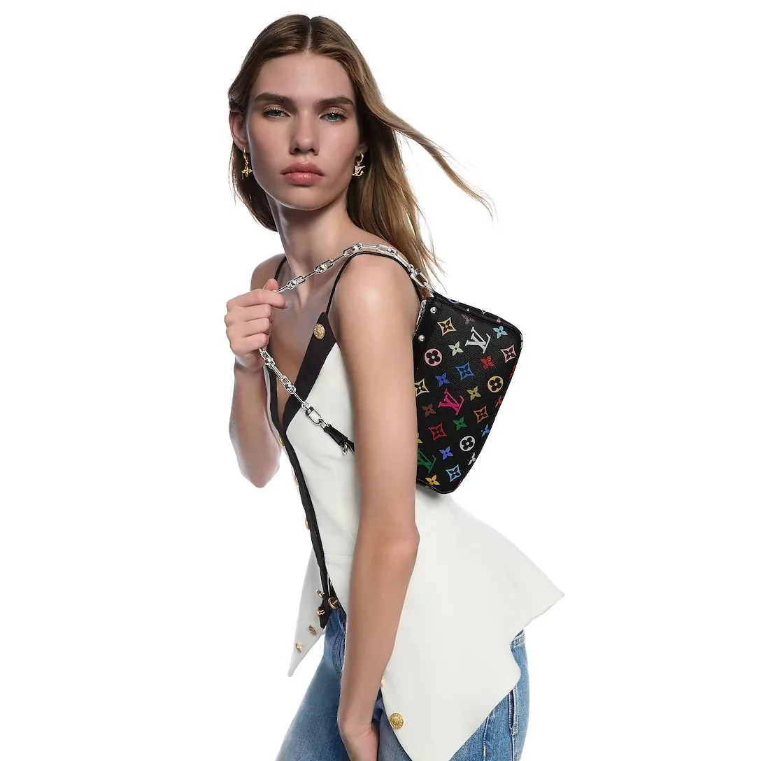 Louis Vuitton LV x TM Pochette Accessoires Shoulder Bag / Multicolor Monogram Canvas Gold Hardware