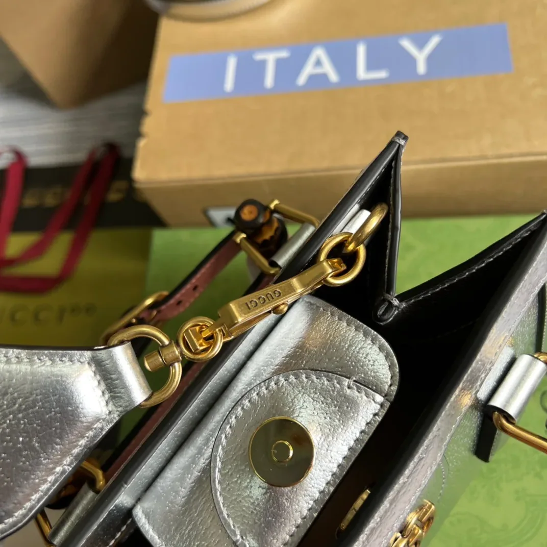 Gucci Diana Mini Tote Bag Silver Gucci Diana Mini Tote Bag Silver