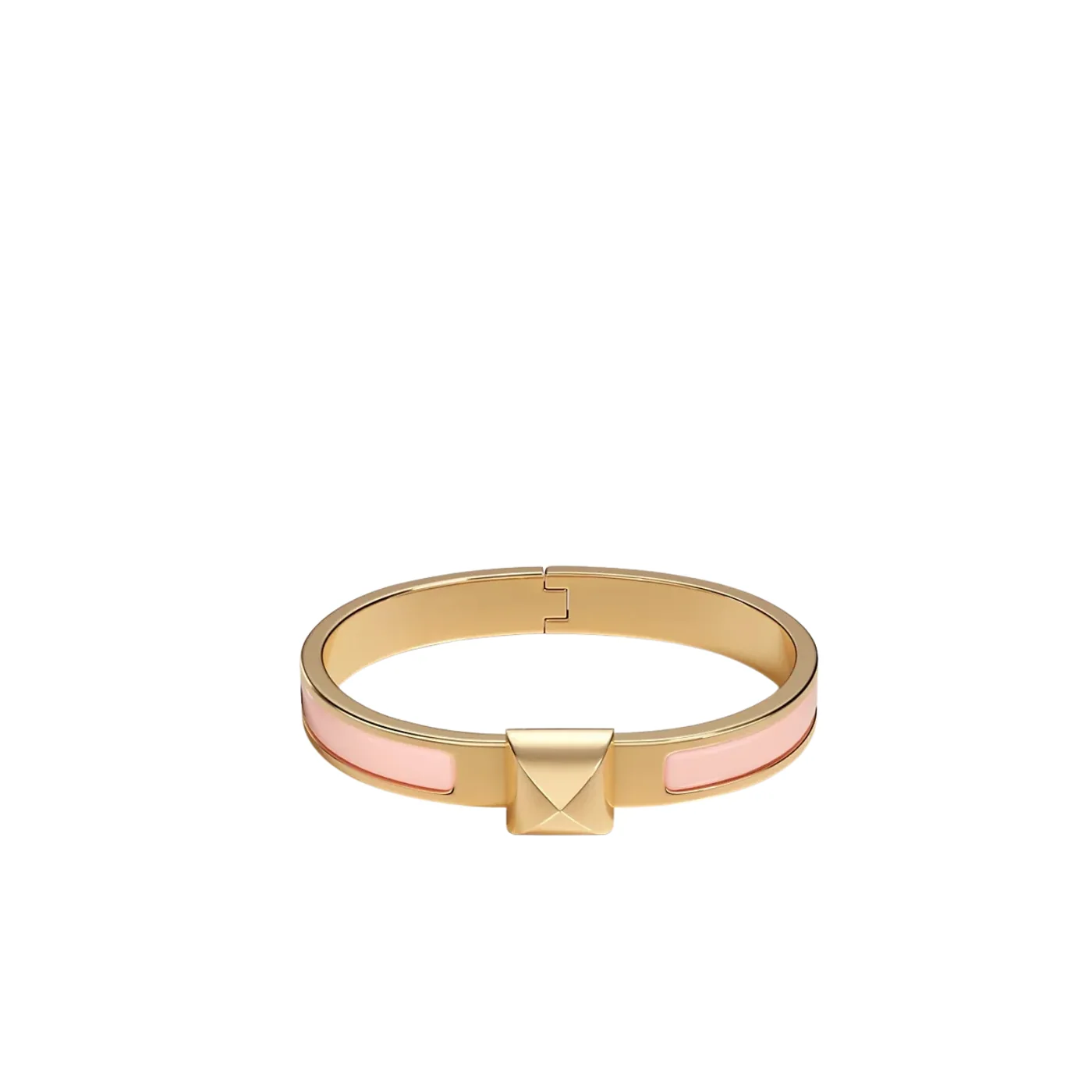Hermes Mini Clic Medor Bracelet Rose Candeur Gold Hardware 1ZGM