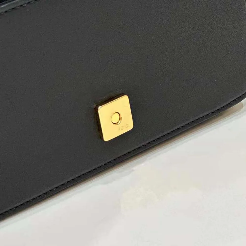 Fendi Fendigraphy Phone Pouch Black Leather Wallet for Women