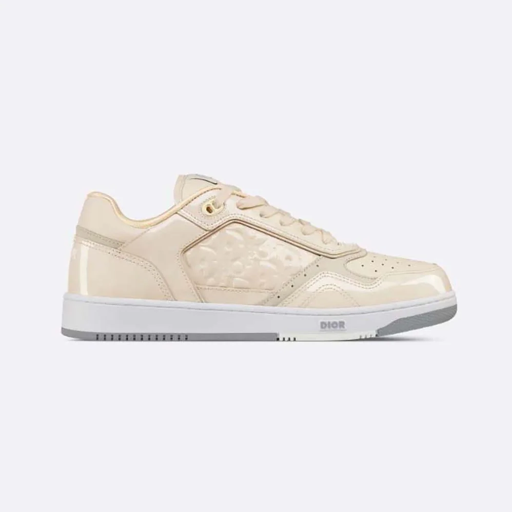 Dior B27 Low-top Sneaker Cream Patent Calfskin and Dior Oblique Gravity Leather for Men