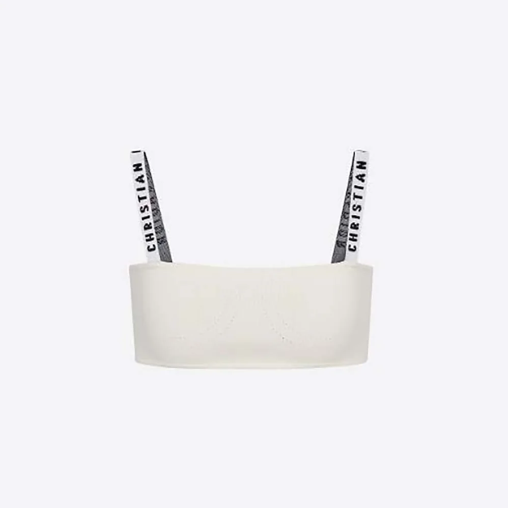 Dior Bralette White Stretch Viscose for Women