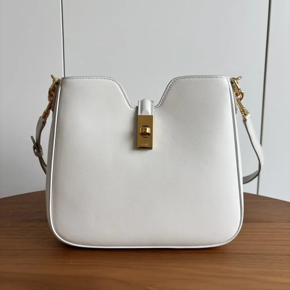 Celine Small Camille 16 Soft Bag in Smooth Calfskin for Women in White Celine Small Camille 16 Soft Bag in Smooth Calfskin for Women in White
