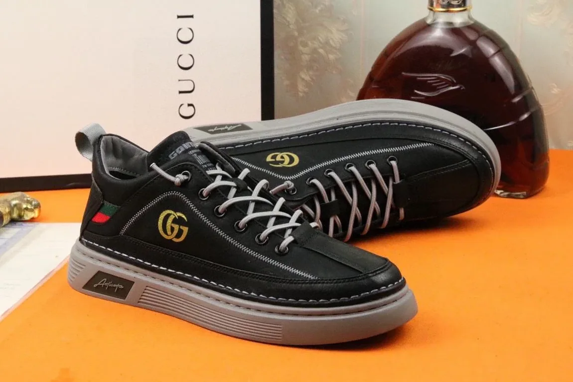 Gucci Sneakers With Logo GG Gold Web Black for Men Gucci Sneakers With Logo GG Gold Web Black for Men