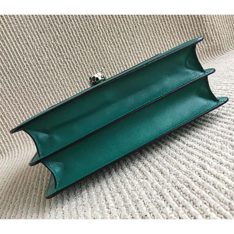 Bvlgari Large Flap Cover Bag “Serpenti Forever” in Calf for Women in Green
