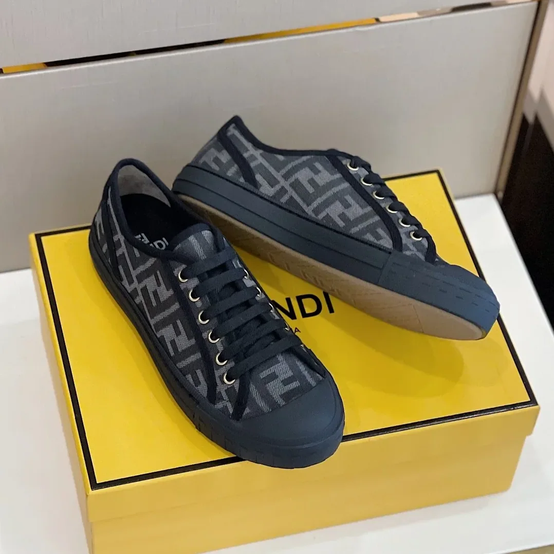 Fendi Domino Fabric Sneakers Black Fendi Domino Fabric Sneakers Black