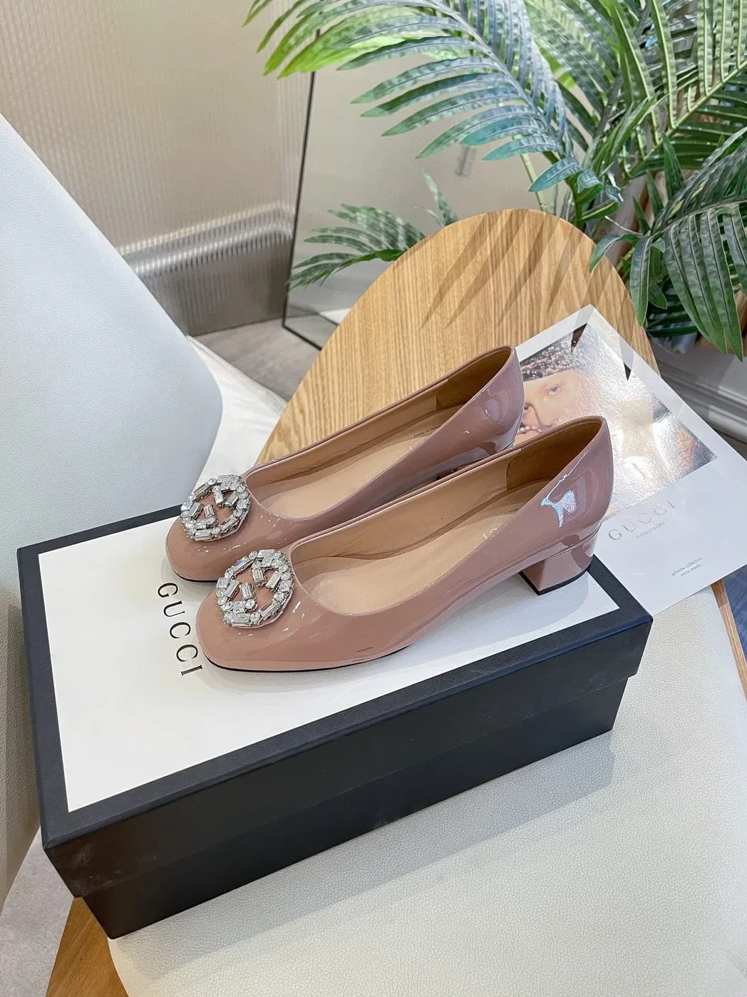 Gucci Blondie Mid for Women in Heel Pump Pink Gucci Blondie Mid for Women in Heel Pump Pink