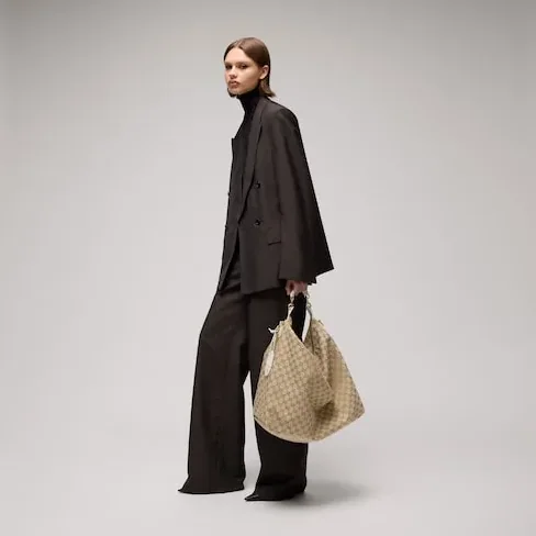 Gucci Brera Large Crossbody Bag / Sand/ Dark Brown Gold Hardware A00B49 FAFV9 9664 Gucci Brera Large Crossbody Bag / Sand/ Dark Brown Gold Hardware A00B49 FAFV9 9664