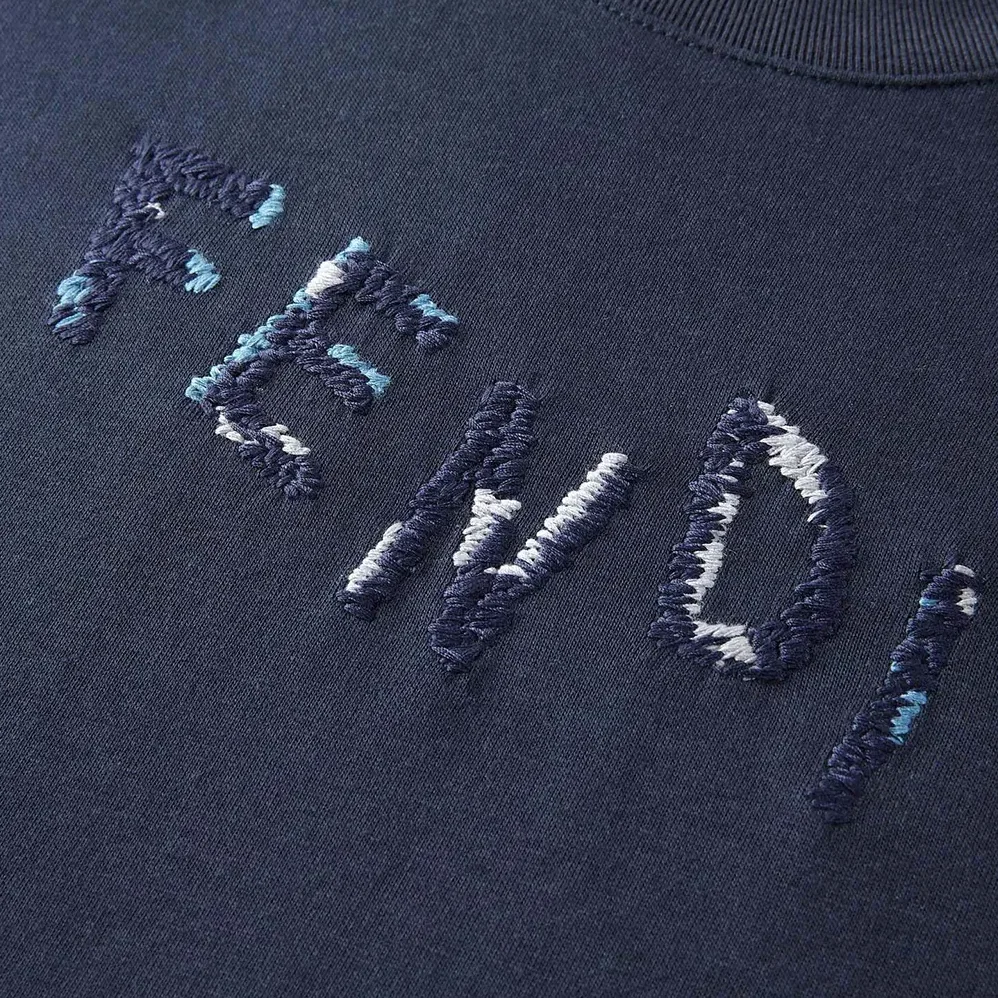 Fendi Dark Blue Cotton T for Men in shirt