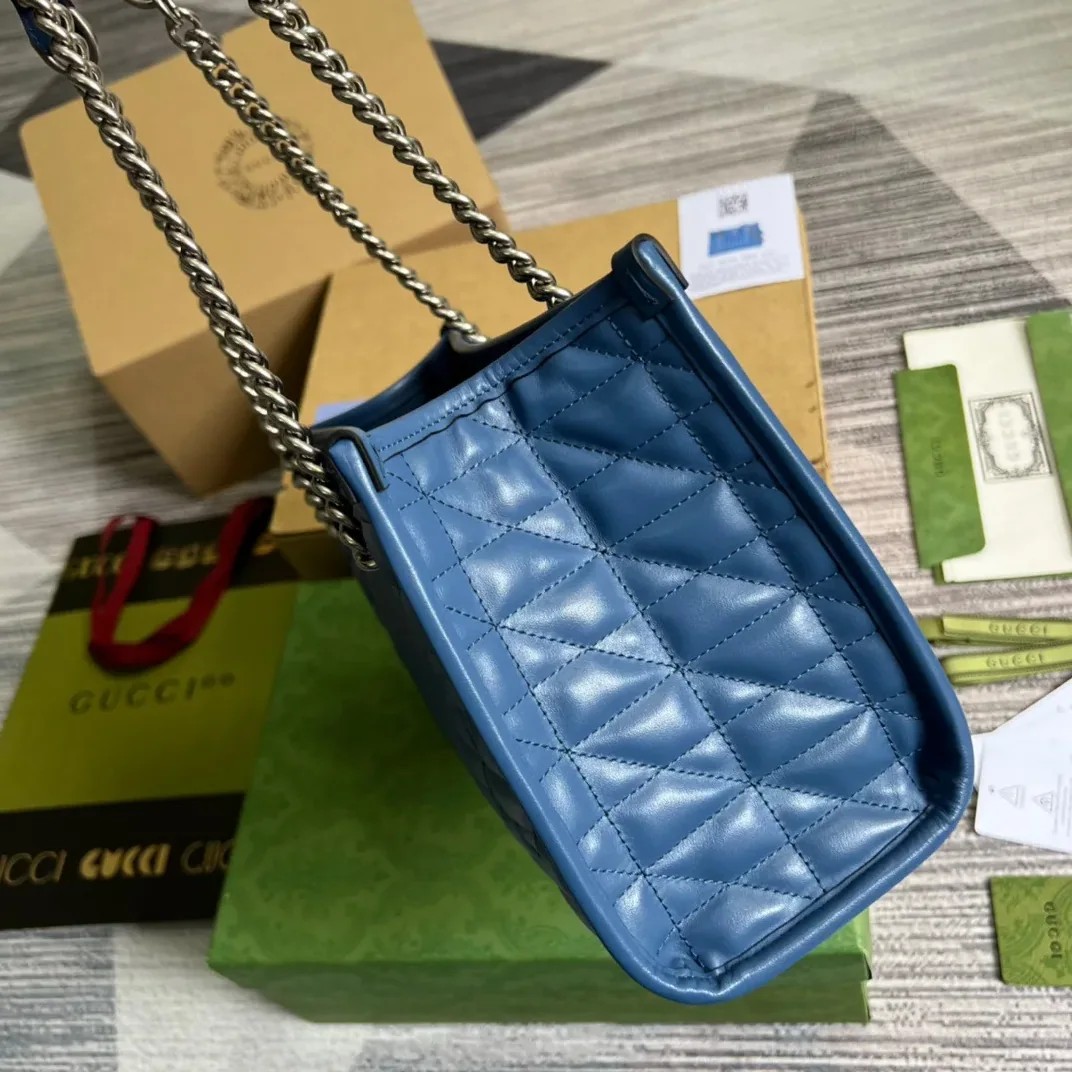 Gucci Marmont Small Matelasse Tote Blue