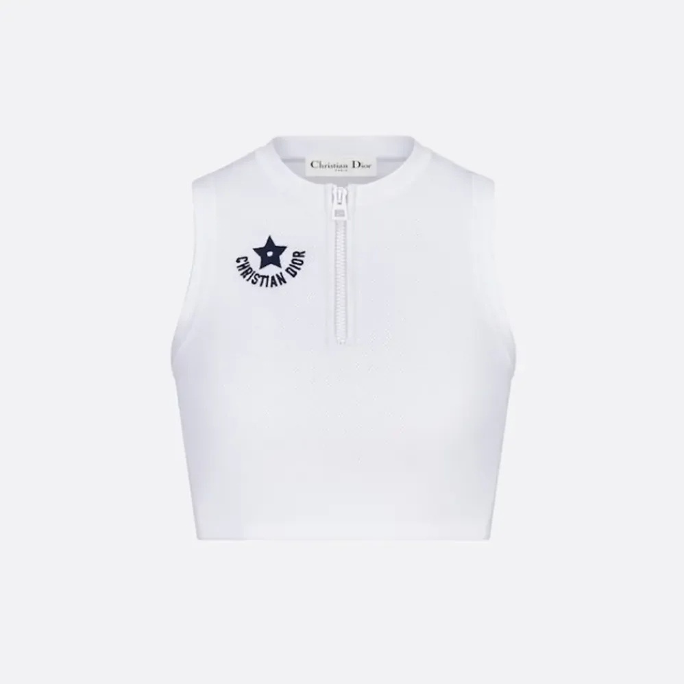 Dior Dioriviera Cropped Tank Top with White Technical Knit for Women Dior Dioriviera Cropped Tank Top with White Technical Knit for Women