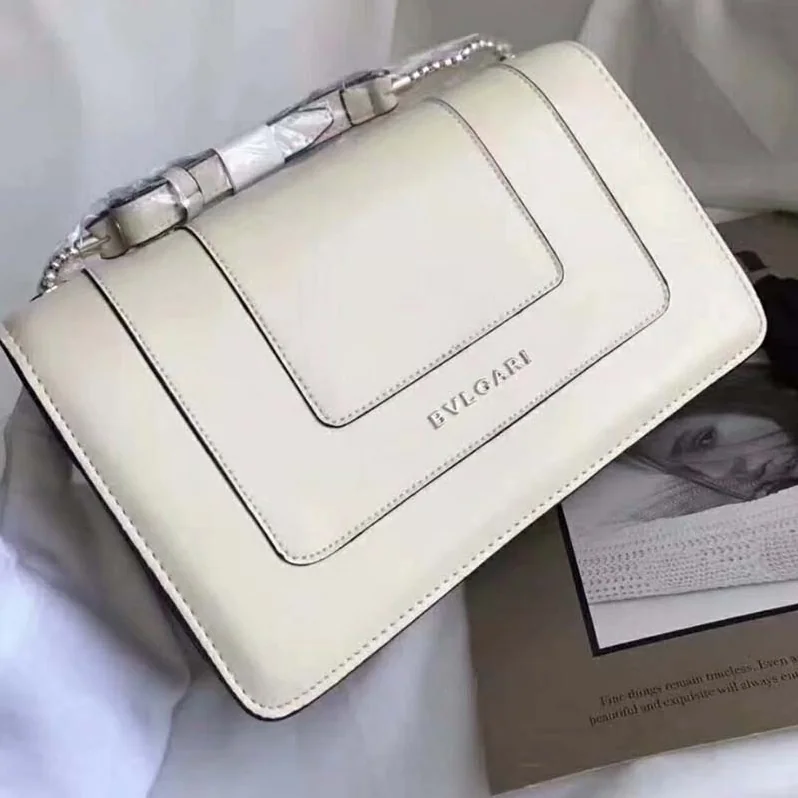 Bvlgari Serpenti Forever Medium Flap Cover Chain Bag Calfskin in White Bvlgari Serpenti Forever Medium Flap Cover Chain Bag Calfskin in White
