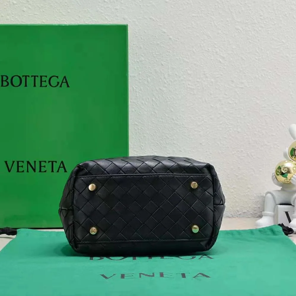 Bottega Veneta Mini Bauletto in Intrecciato Nappa Leather for Women in Black