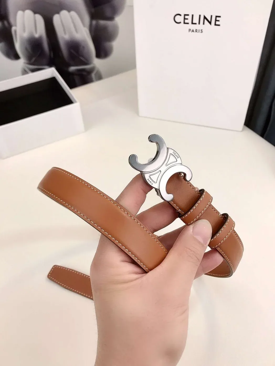 Celine Triomphe Belt Brown Celine Triomphe Belt Brown
