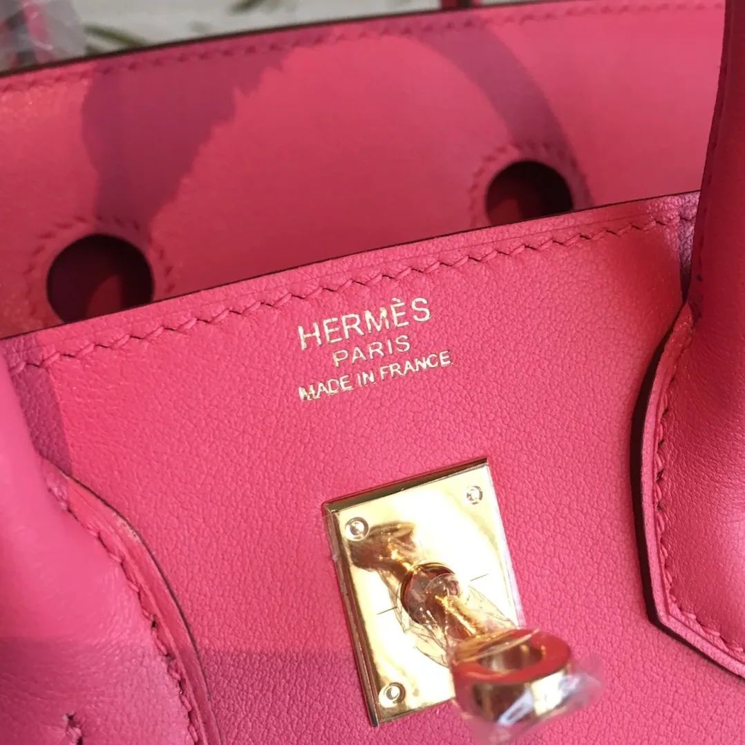Hermes Birkin Top Handle Bag in Dark Pink Gold Hardware