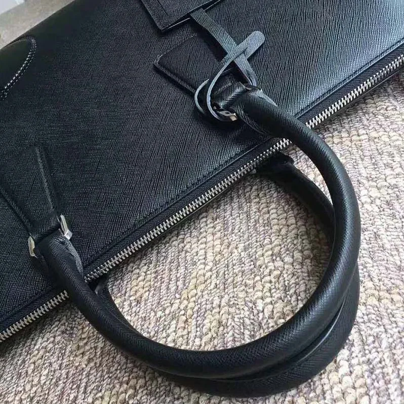 Prada Saffiano Leather Tote for Men in Black Prada Saffiano Leather Tote for Men in Black