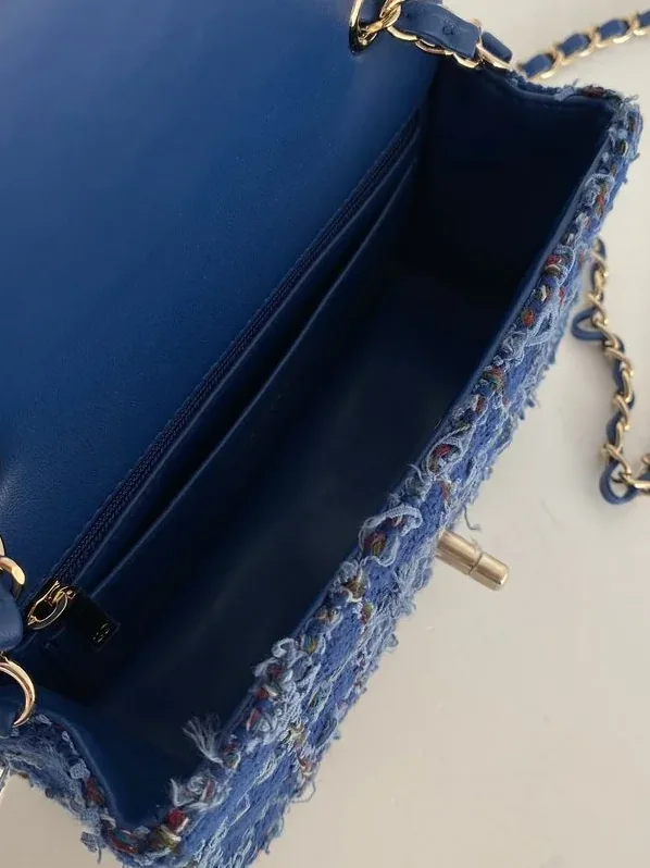 Small Flap Bag With Top Handle Blue / Small Flap Bag With Top Handle Blue /