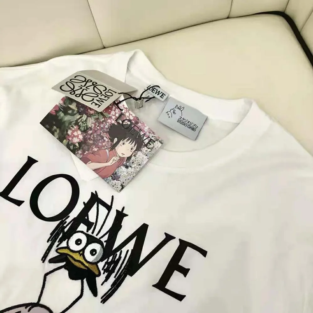 Loewe Yu-Bird T-shirt in Cotton for Women in White Loewe Yu-Bird T-shirt in Cotton for Women in White
